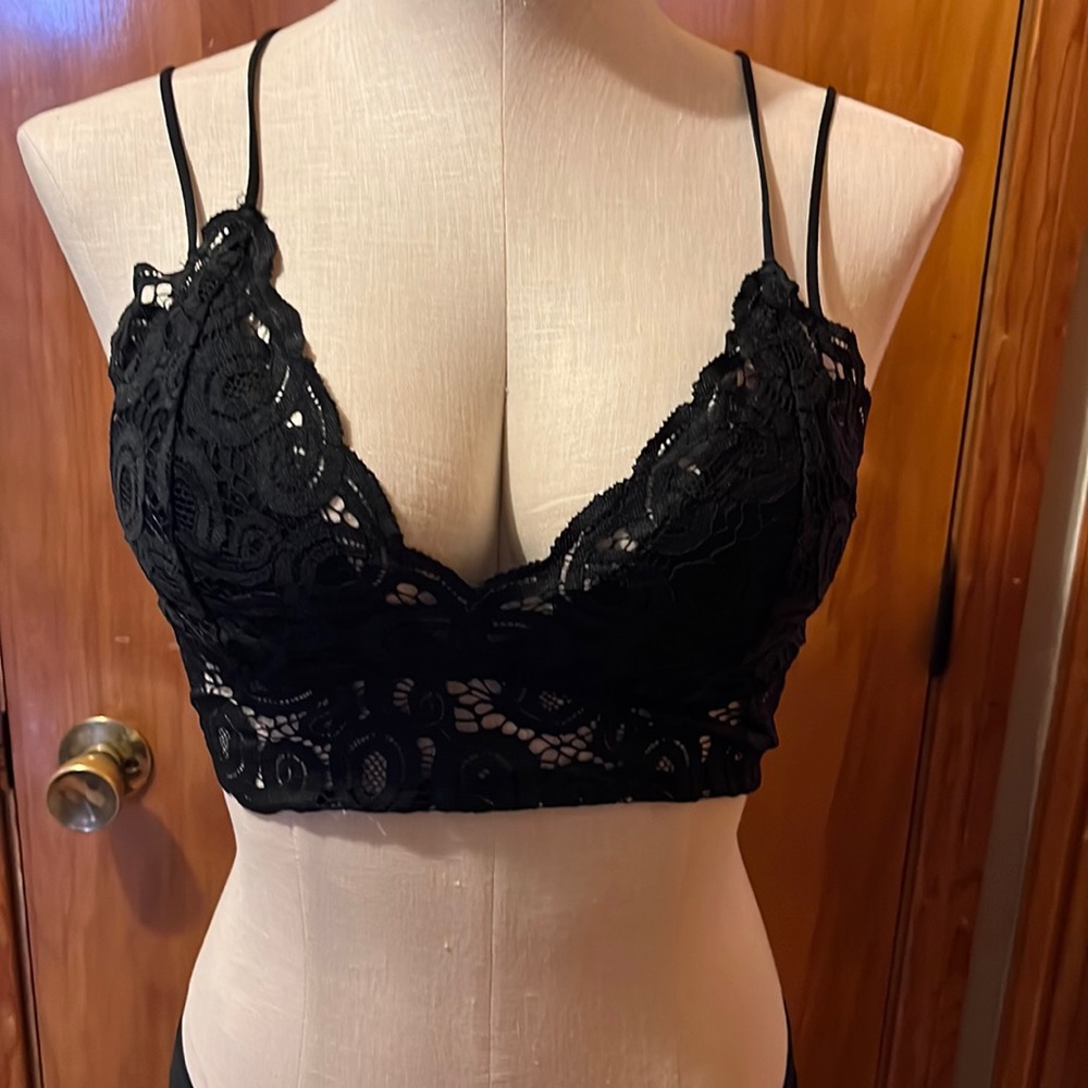 Pink lace bralette